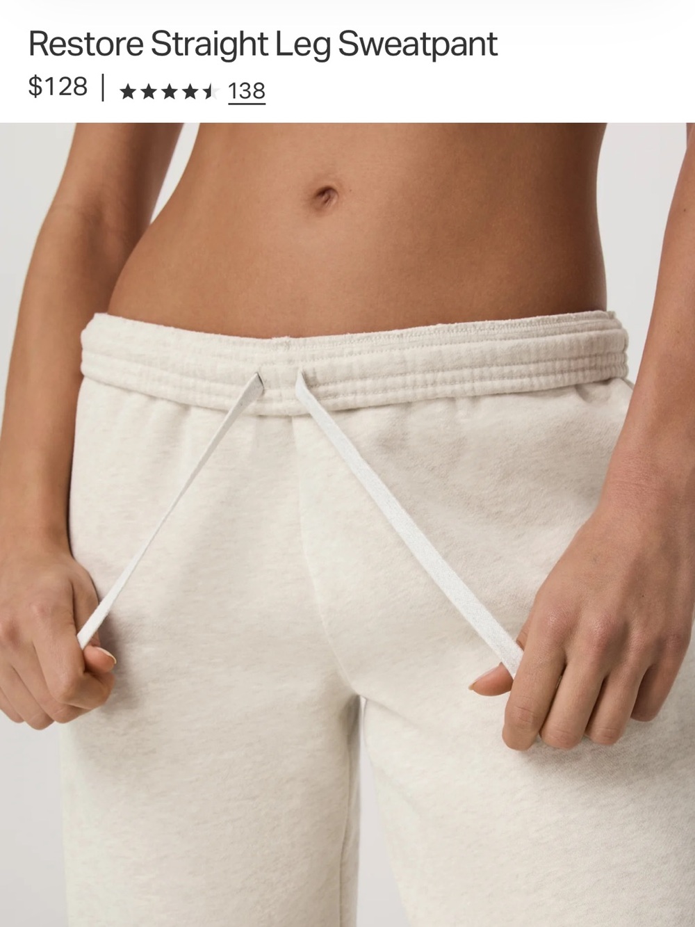 Vuori Restore Straight Leg Sweatpant-bone heather-M-NWT - Picture 4 of 8